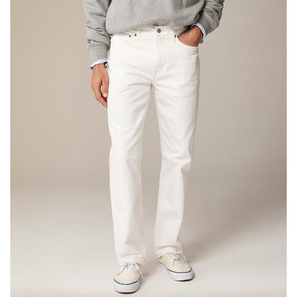 J.Crew Classic Jean White Rigid Denim Relaxed Straight Mens W 34 L 34 NWT